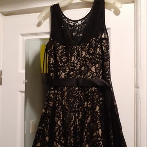 David's Bridal Bestsy and Adam black lace dress